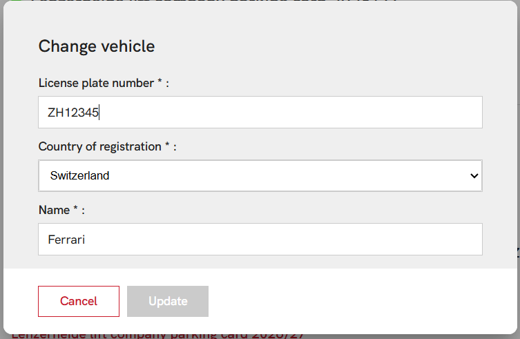 Modal form to change ticket